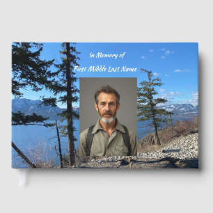 Memorial Keepsake Lake Forest Trees Guest Book