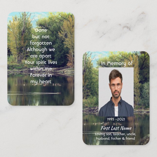  Memorial Keepsake Lake Pond Park Ducks  Business Card (Front/Back)