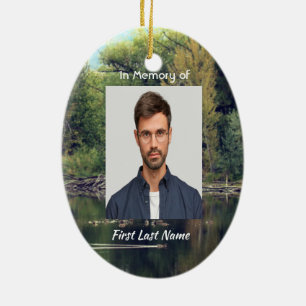 Memorial Keepsake Lake Pond Park Ducks Ceramic Ornament