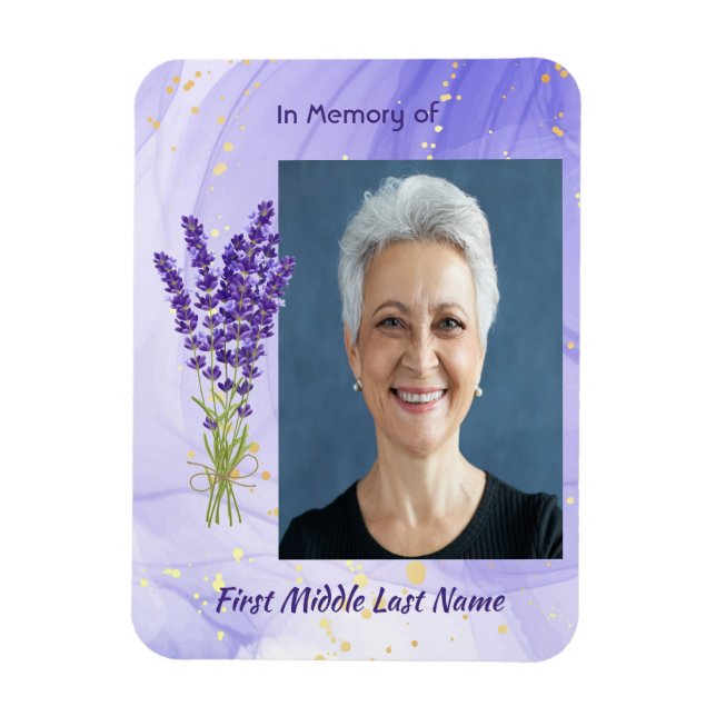 Memorial Keepsake Lavender Garden Flower Magnet (Vertical)