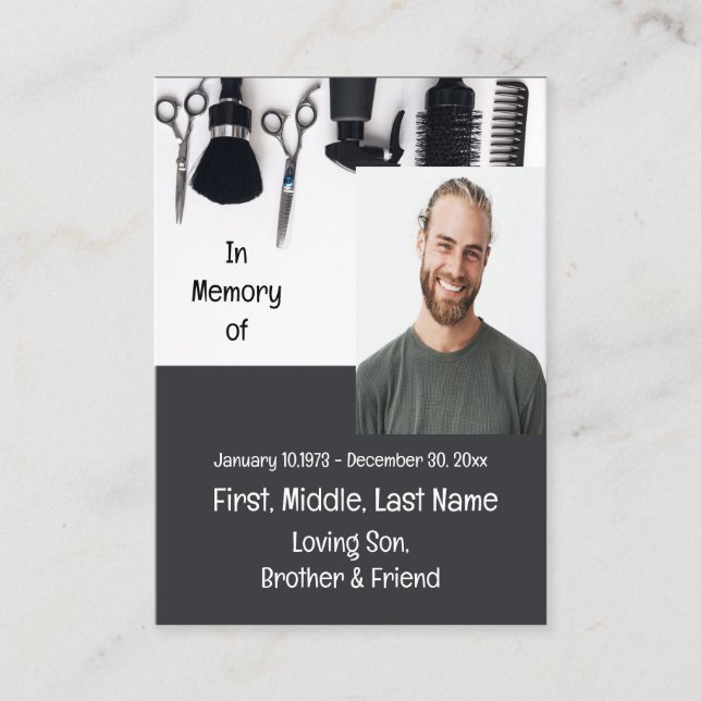 Memorial Keepsake Lawyer Law Legal Business Card (Front)