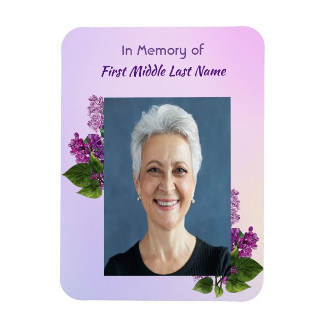 Memorial Keepsake Lilac Garden Flower  Magnet (Vertical)