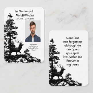 Memorial Keepsake Masculine Stag Deer Art Business Card