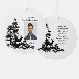 Memorial Keepsake Masculine Stag Deer Art Tree Decoration Card
