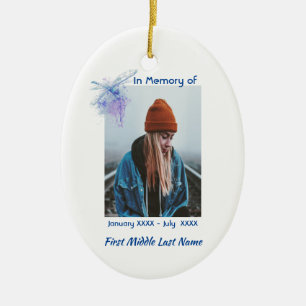 Memorial Keepsake Memorial Dragonfly Ceramic Ornament
