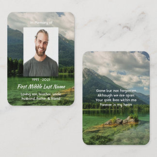Memorial Keepsake Mountain Lake Landscape  Business Card