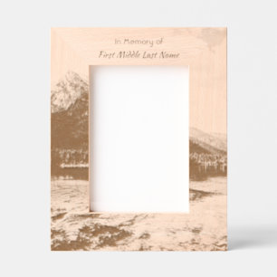 Memorial Keepsake Mountain Lake Landscape  Etched Frames
