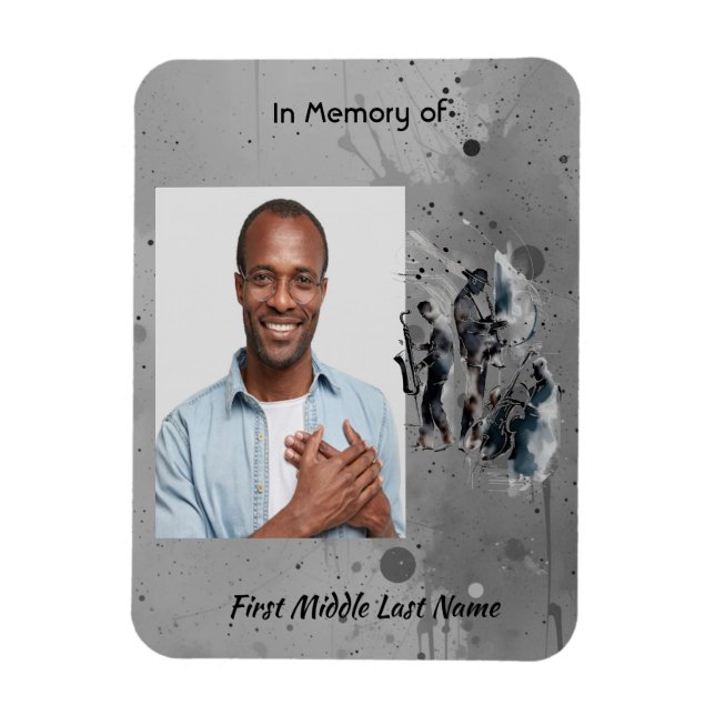 Memorial Keepsake Music Jazz Band Magnet (Vertical)