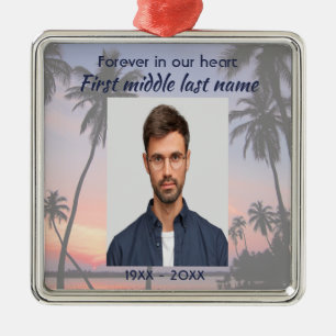 Memorial Keepsake Ocean Sea Tropical Beach Metal Ornament