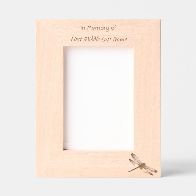 Memorial Keepsake Remembrance Custom Dragonfly Etched Frames (Front)