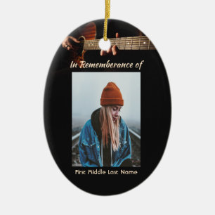 Memorial Keepsake Remembrance Music Guitar  Ceramic Ornament