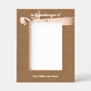 Memorial Keepsake Remembrance Music Guitar  Etched Frames