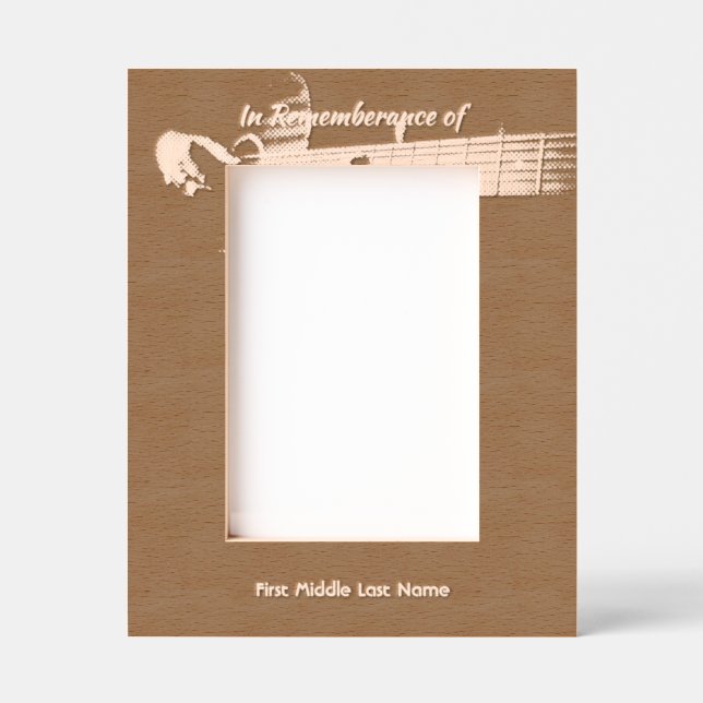 Memorial Keepsake Remembrance Music Guitar  Etched Frames (Front)