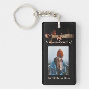 Memorial Keepsake Remembrance Music Guitar  Key Ring
