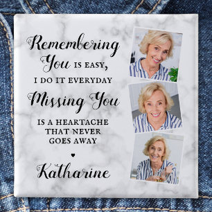 Memorial Keepsake Remembrance Photo Funeral 15 Cm Square Badge