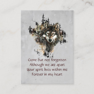 Memorial Keepsake Remembrance Wolf Mountain Business Card