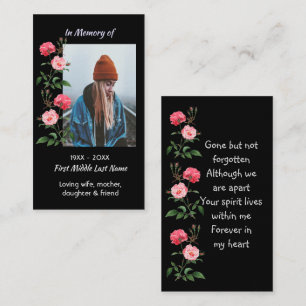 Memorial Keepsake Roses Garden Flowers Business Card