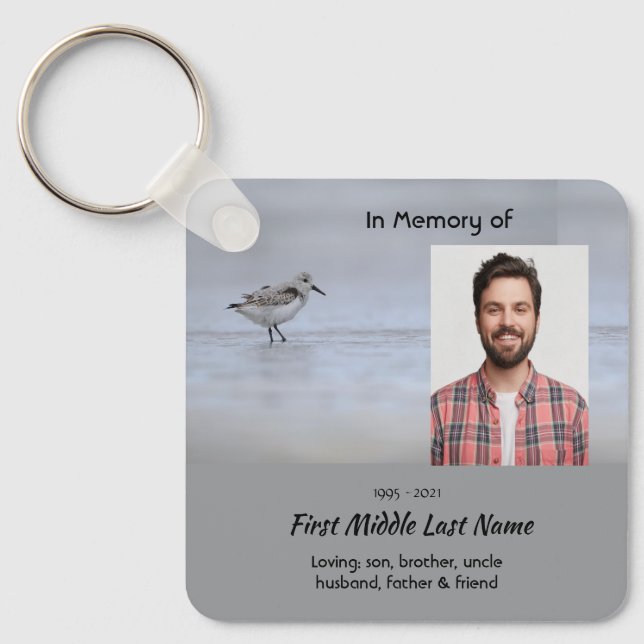 Memorial Keepsake Sandpiper Shore Bird  Key Ring (Front)