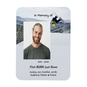 Memorial Keepsake Snowboarding Winter Magnet