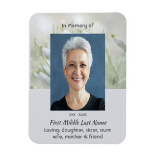 Memorial Keepsake Snowdrop Flowers Magnet