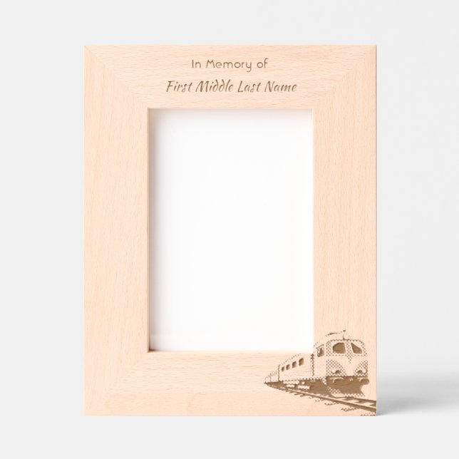 Memorial Keepsake Train Rail Tram Railway Etched Frames (Front)
