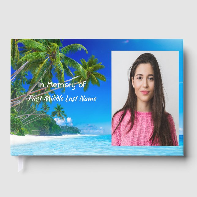 Memorial Keepsake Tropical Beach Exotic Guest Book (Front)