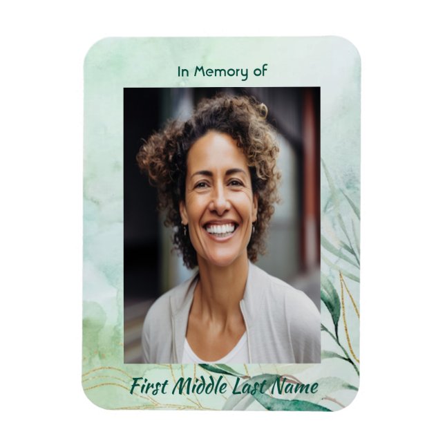 Memorial Keepsake  Watercolor Foliage  Magnet (Vertical)