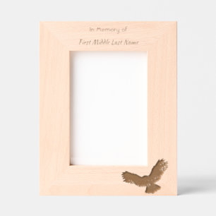 Memorial Keepsake Watercolor Owl Bird Etched Frames