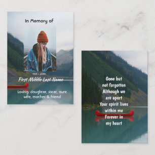 Memorial Keepsake Wilderness Lake Canoe Business Card
