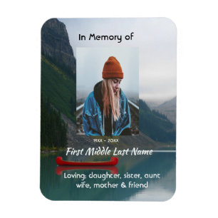 Memorial Keepsake Wilderness Lake Canoe Magnet