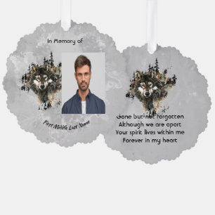 Memorial Keepsake Wolf Wolves Animal art Tree Decoration Card