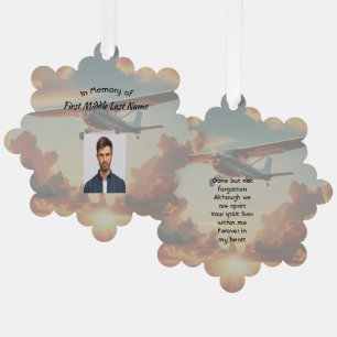 Memorial Keepsakes Pilot Airplane Sunset Tree Decoration Card