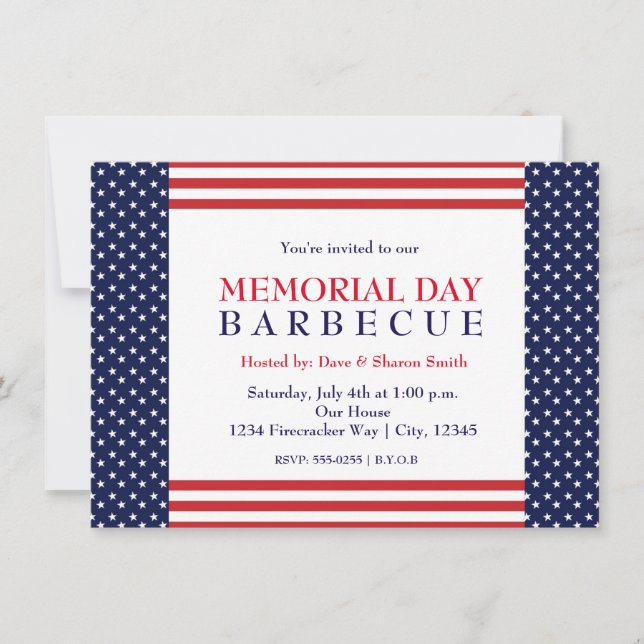 Memorial Labour Day Barbecue Party Event Invitatio Invitation (Front)