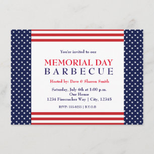 Memorial Labour Day Barbecue Party Event Invitatio Invitation