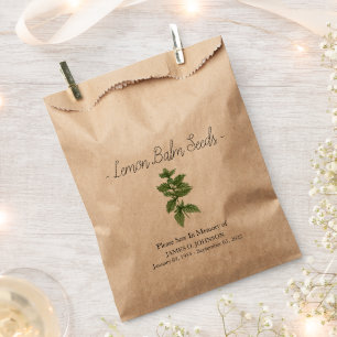 Memorial Lemon Balm Seed Funeral Favour Bag