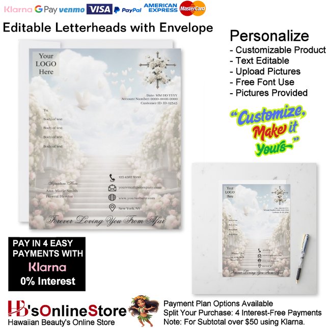 Memorial Letterhead & Envelope Forever Loving You (Memorial Letterhead & Envelope Forever Loving You.)