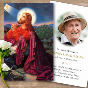 Memorial Loss Jesus Praying Prayer Sympathy Cards
