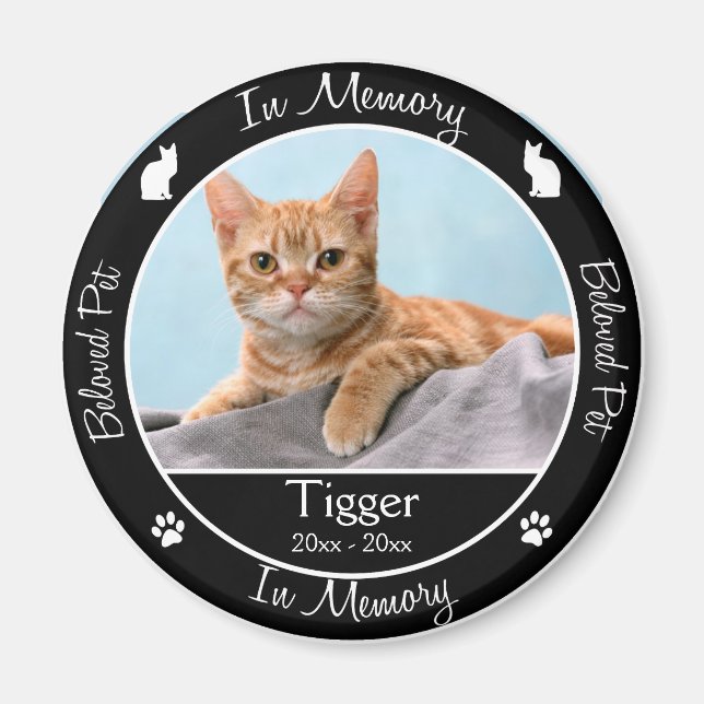 Memorial - Loss of Cat - Custom Photo/Name Magnet (Front)
