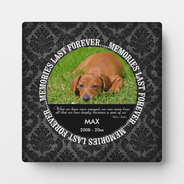 Memorial - Loss of Dog - Custom Photo/Name Plaque (Front)