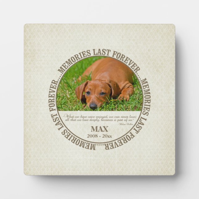 Memorial - Loss of Dog - Custom Photo/Name Plaque (Front)