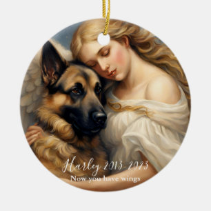 Memorial Loss of German Shepherd Art Photo Ceramic Ornament