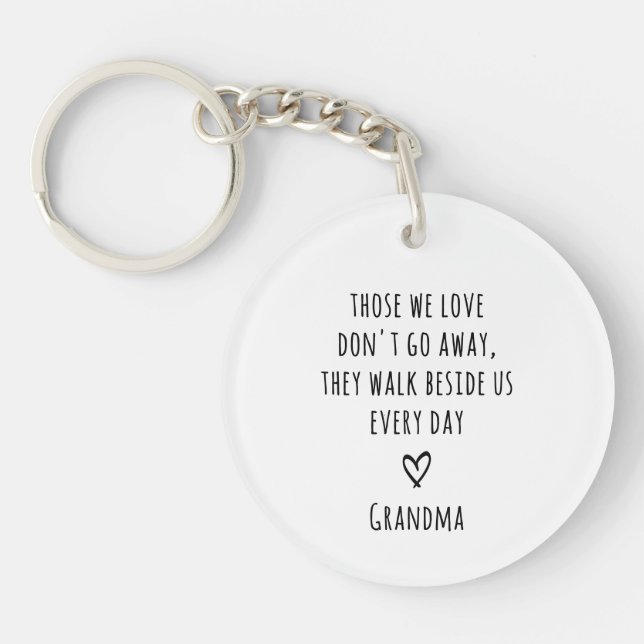 Memorial Loss of Loved One Modern Photo Key Ring (Front)