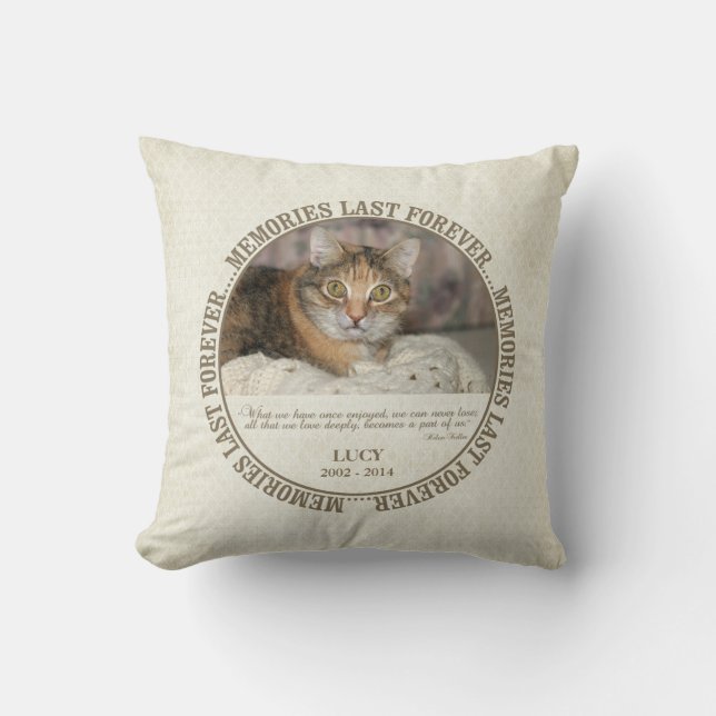 Memorial - Loss of Pet Custom Photo / Name Cushion (Front)