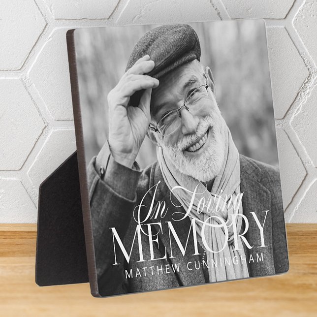 Memorial Loving Memory Simple Modern Photo Plaque (Creator Uploaded)