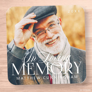 Memorial Loving Memory Simple Modern Photo Square Sticker