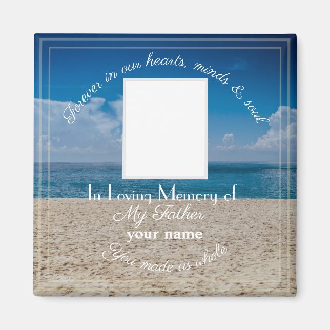 Memorial Magnet with text - Beach (Front)