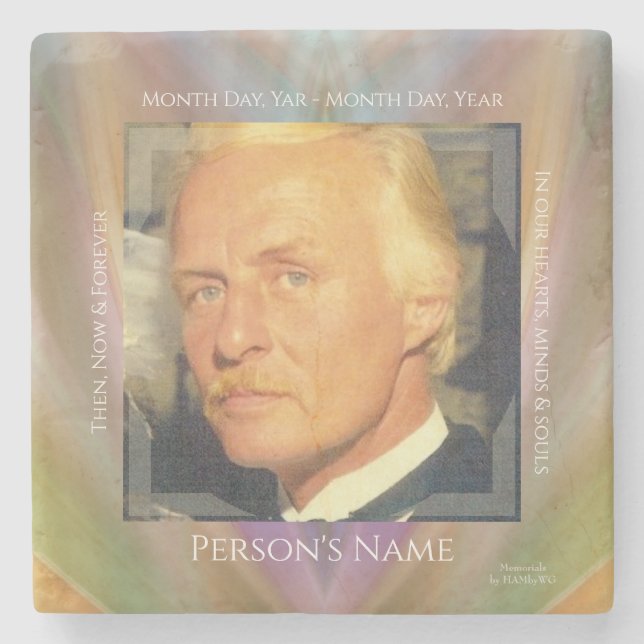 Memorial Marble Square you customise - HAMbyWG Stone Coaster (Front)