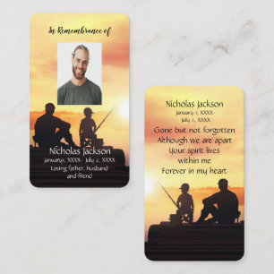 Memorial Memory Card Father Son Fishing Fisherman