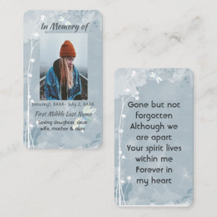 Memorial Memory Keepsake Dragonfly White Flower Business Card