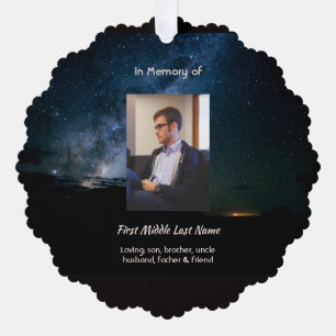 Memorial Milky Way Starry Night Sky Tree Decoration Card